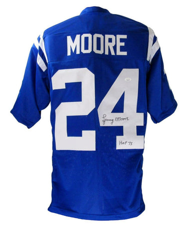 Lenny Moore HOF Autographed Baltimore Colts Custom Football Jersey JSA