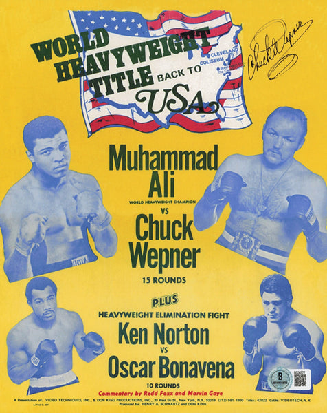 Chuck Wepner Autographed Signed 8x10 Photo Beckett BAS QR #BS30777