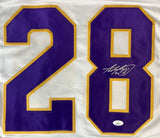 Adrian Peterson Minnesota Signed White Football Jersey JSA