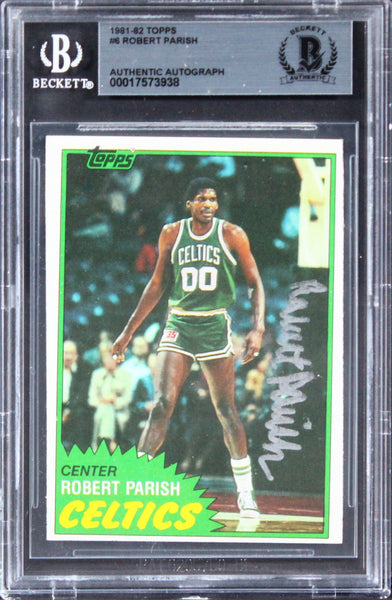Celtics Robert Parrish Authentic Signed 1981 Topps #6 Card BAS Slabbed