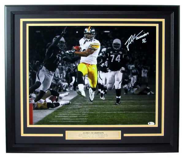 James Harrison Steelers Signed/Autographed 16x20 Photo Framed Beckett 155627