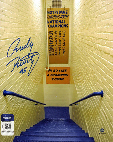 Rudy Ruettiger Signed Notre Dame Play Like A Champion Today 8x10 Photo -(SS COA)