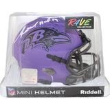 Ed Reed Autographed/Signed Baltimore Ravens Rave Mini Helmet HOF Beckett 53658
