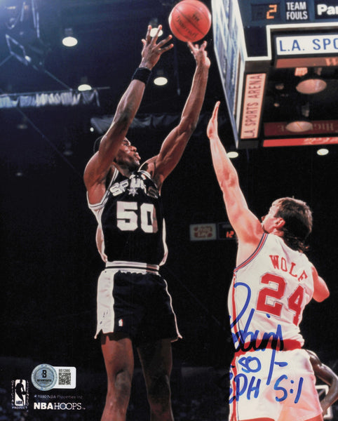 David Robinson Autographed 8x10 Photo San Antonio Spurs Beckett BAS QR #BS12880