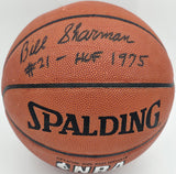 Bill Sharman Autographed NBA Leather Basketball Celtics "HOF 1975" JSA #AV29221