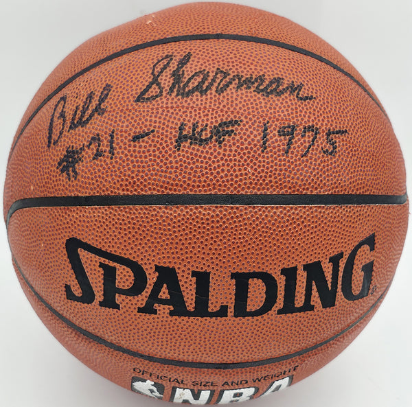 Bill Sharman Autographed NBA Leather Basketball Celtics "HOF 1975" JSA #AV29221