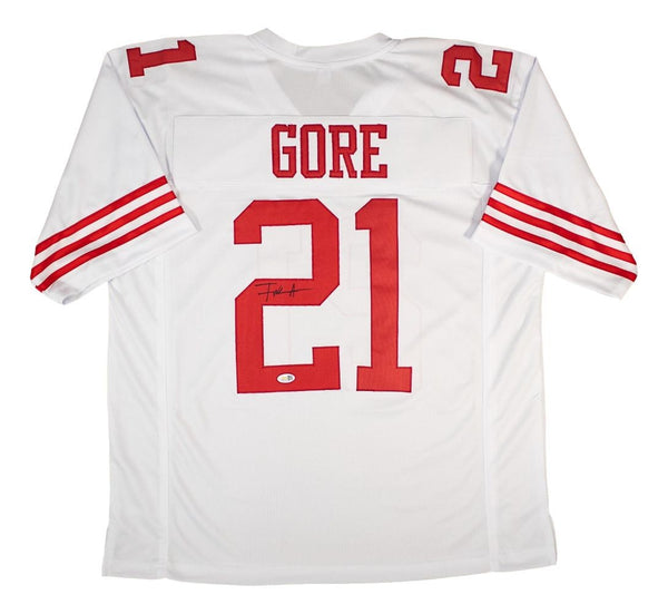Frank Gore San Francisco Signed White Football Jersey JSA QR Hologram
