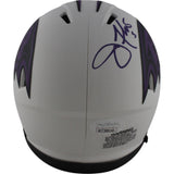 Joe Flacco Autographed/Signed Baltimore Ravens Lunar Mini Helmet JSA 49660