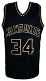 Giannis Antetokounmpo Signed Black Custom Basketball Jersey - (JSA COA)