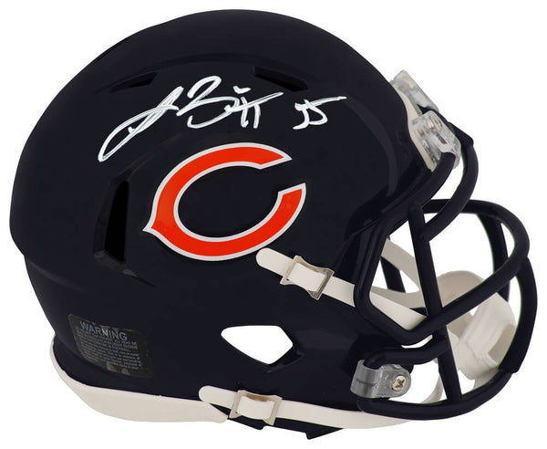 Lance Briggs Signed Bears Riddell Speed Mini Helmet - (In White) -(SCHWARTZ COA)
