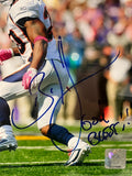 Brian Dawkins Autographed Broncos 8x10 Photo "God Bless" w/ Plaque JSA COA