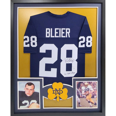 Rocky Bleier Autographed Signed Framed Notre Dame Jersey BECKETT