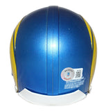 Marshall Faulk Autographed Los Angeles Rams VSR4 Mini Helmet BAS 40185