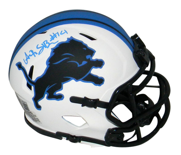 AMON-RA ST BROWN AUTOGRAPHED DETROIT LIONS LUNAR SPEED MINI HELMET BECKETT
