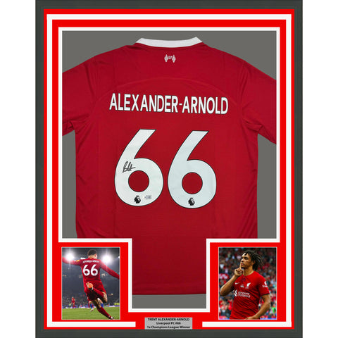Framed Autographed/Signed Trent Alexander Arnold 33x42 Red Jersey BAS COA