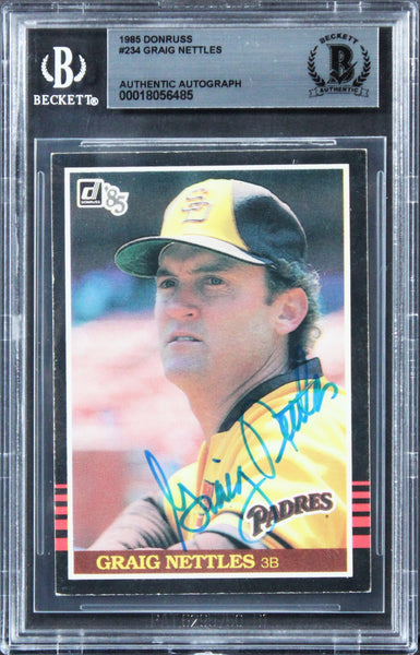 Padres Graig Nettles Authentic Signed 1985 Donruss #234 Card BAS Slabbed