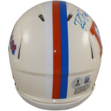 Ed McCaffrey Rod Smith Signed Denver Broncos Retro Mini Helmet Beckett 56383