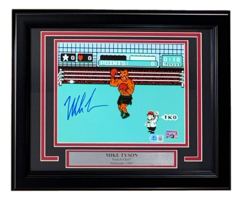 Mike Tyson Signed Framed 8x10 Punch Out Photo BAS