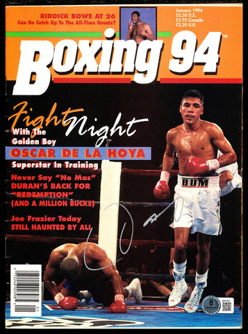 Oscar De La Hoya Autographed Signed Magazine Beckett BAS QR #BM37879