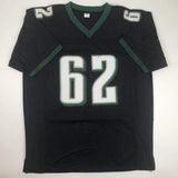 Autographed/Signed JASON KELCE Philadelphia Black Football Jersey JSA COA Auto