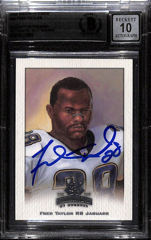 Fred Taylor Signed 2002 Gridiron Kings #42 Trading Card Grade 10 Beckett 43880