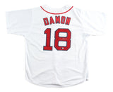 Johnny Damon Boston Signed White Baseball Jersey BAS