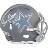 Tony Dorsett Autographed Dallas Cowboys Slate Mini Helmet Beckett Witness 45952