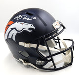 Bo Nix Autographed Navy Broncos 5280 Full Size Replica Speed Helmet Beckett COA