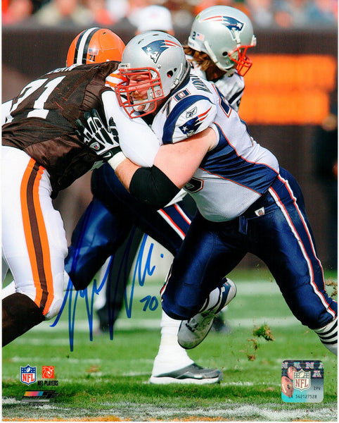 Logan Mankins New England Patriots Signed 8x10 vs Browns Patriots Alumni COA