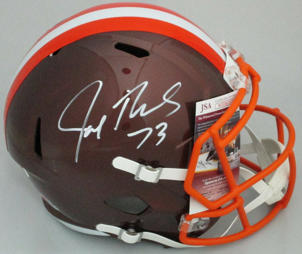 Browns JOE THOMAS Signed Full Size Replica FLASH Speed Helmet AUTO - JSA