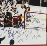 Multi-Signed 1980 USA Olympic Framed 16x20 NHL Photo-Mike Eruzion