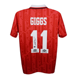 Ryan Giggs Signed Manchester United Home Soccer Jersey #11 with Beckett Witness