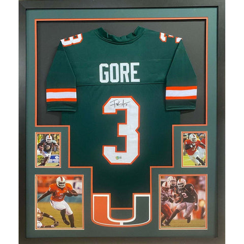 Frank Gore Autographed Signed Framed Miami Hurricanes Jersey BECKETT