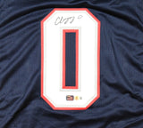 Christian Gonzalez Autographed Blue Pro Style Jersey - Beckett W Hologram *Black