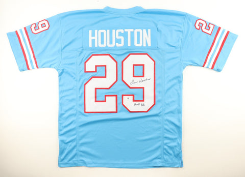 Ken Houston Signed Houston Oilers Jersey Inscribed HOF 86 (JSA) 12xPro Bowl D.B.