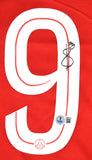 Bradley Barcola Autographed PSG Red Third Soccer Jersey #29 - Beckett W Holo *M