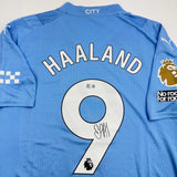 Autographed/Signed Erling Haaland Manchester City Blue Soccer Jersey BAS COA
