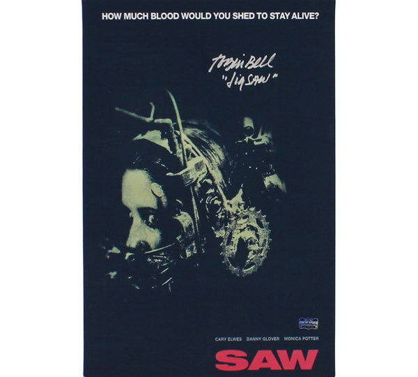 Tobin Bell Signed Saw Movie Unframed 12x18 Reverse Bear Trap Canvas - Jigsaw Ins