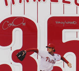 Cole Hamels Signed Philadelphia Phillies Framed 18x18 MLB Print with "Hollywood"