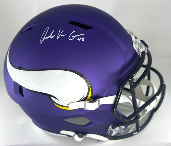 Vikings ANDREW VAN GINKEL Signed Full Size Replica Speed Helmet AUTO - BAS