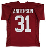 Alabama Will Anderson "Terminator" Signed Maroon Pro Style Jersey BAS Witnessed