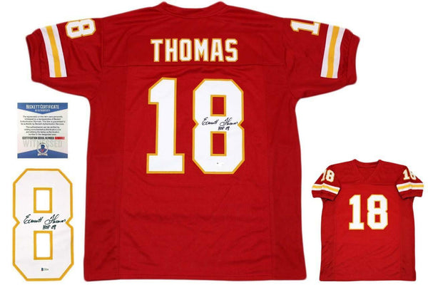 Emmitt Thomas Autographed SIGNED Jersey - Red - Beckett Authentic HOF 08