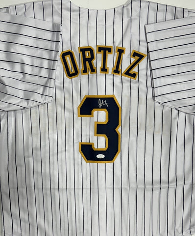 Brewers Infielder JOEY ORTIZ Signed Custom Replica Pinstripe Jersey AUTO - JSA