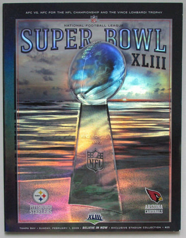 2009 Super Bowl XLIII Hologram Game Program Steelers vs. Cardinals 167864