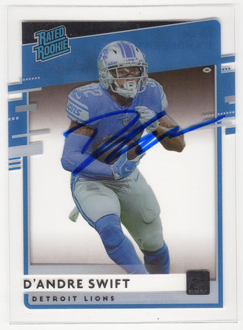 D'Andre Swift Signed Lions 2020 Donruss Clearly Rated RC #RR-DS - (SCHWARTZ COA)