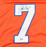 John Elway Autographed Orange Blue Pro Style Jersey - Beckett W Hologram *Black