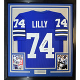 FRAMED Signed BOB LILLY HOF 35x39 Dallas Retro Blue Jersey JSA COA