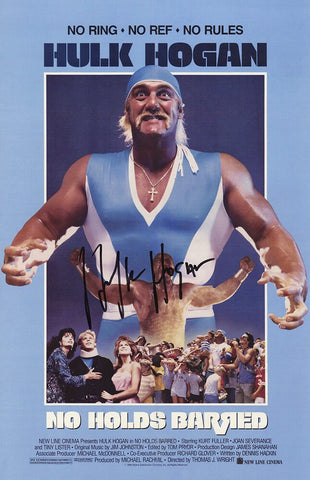 Hulk Hogan Signed "No Holds Barred" 11x17 Movie Poster -(SCHWARTZ COA)