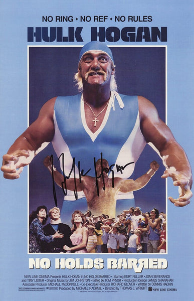 Hulk Hogan Signed "No Holds Barred" 11x17 Movie Poster -(SCHWARTZ COA)