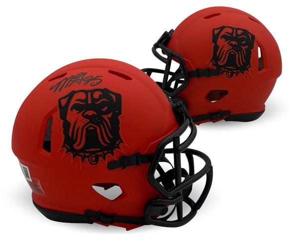 Myles Garrett Autographed Cleveland Browns Football Rave Mini Helmet Beckett